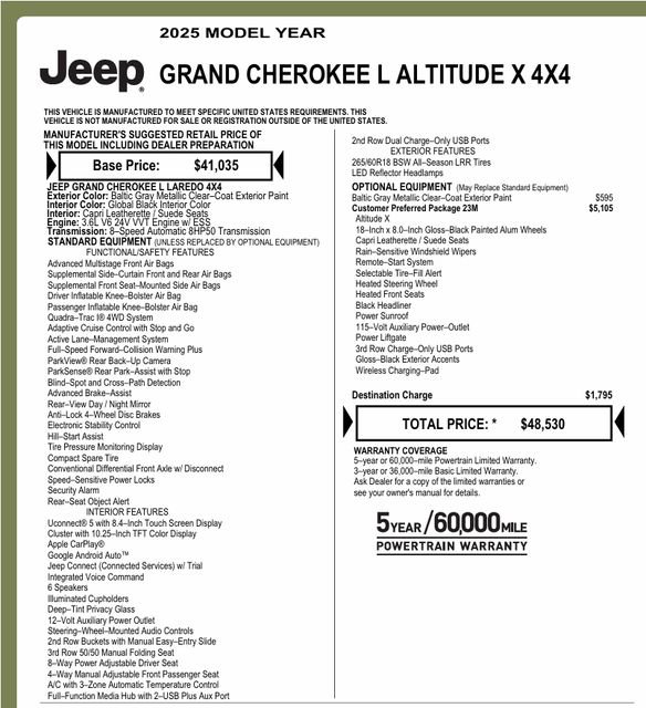 Used 2025 Jeep Grand Cherokee L Altitude image 7
