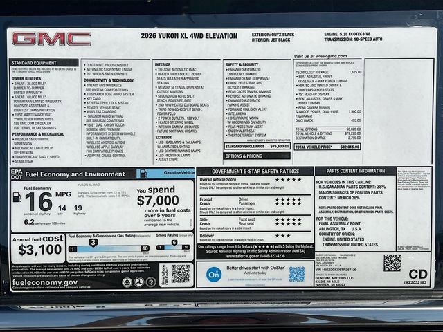 New 2026 GMC Yukon XL Elevation w/ Technology Package AWD/4WD image 21