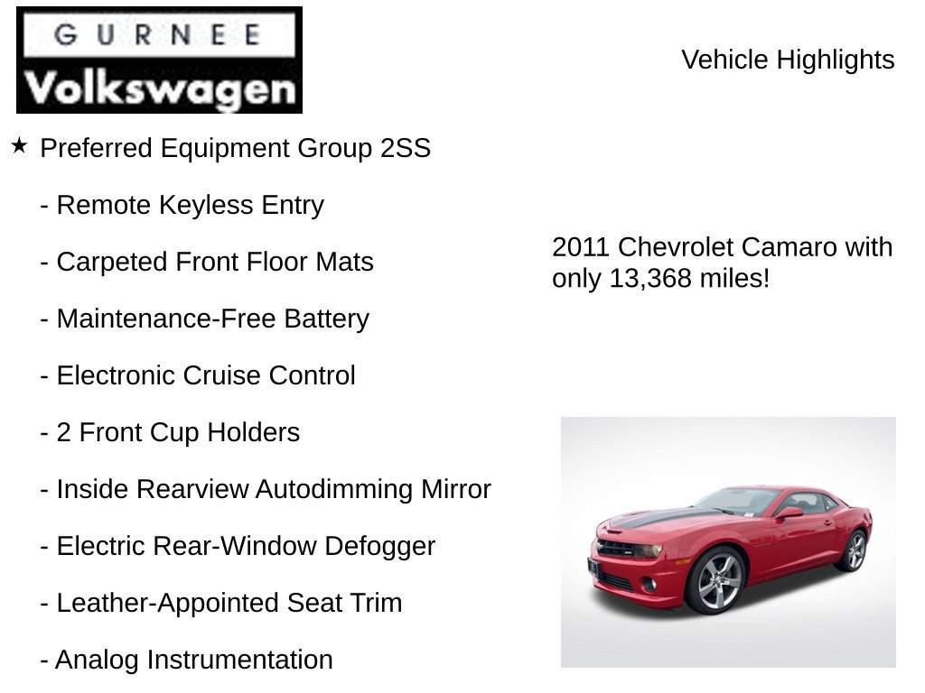 Used 2011 Chevrolet Camaro SS RWD image 8
