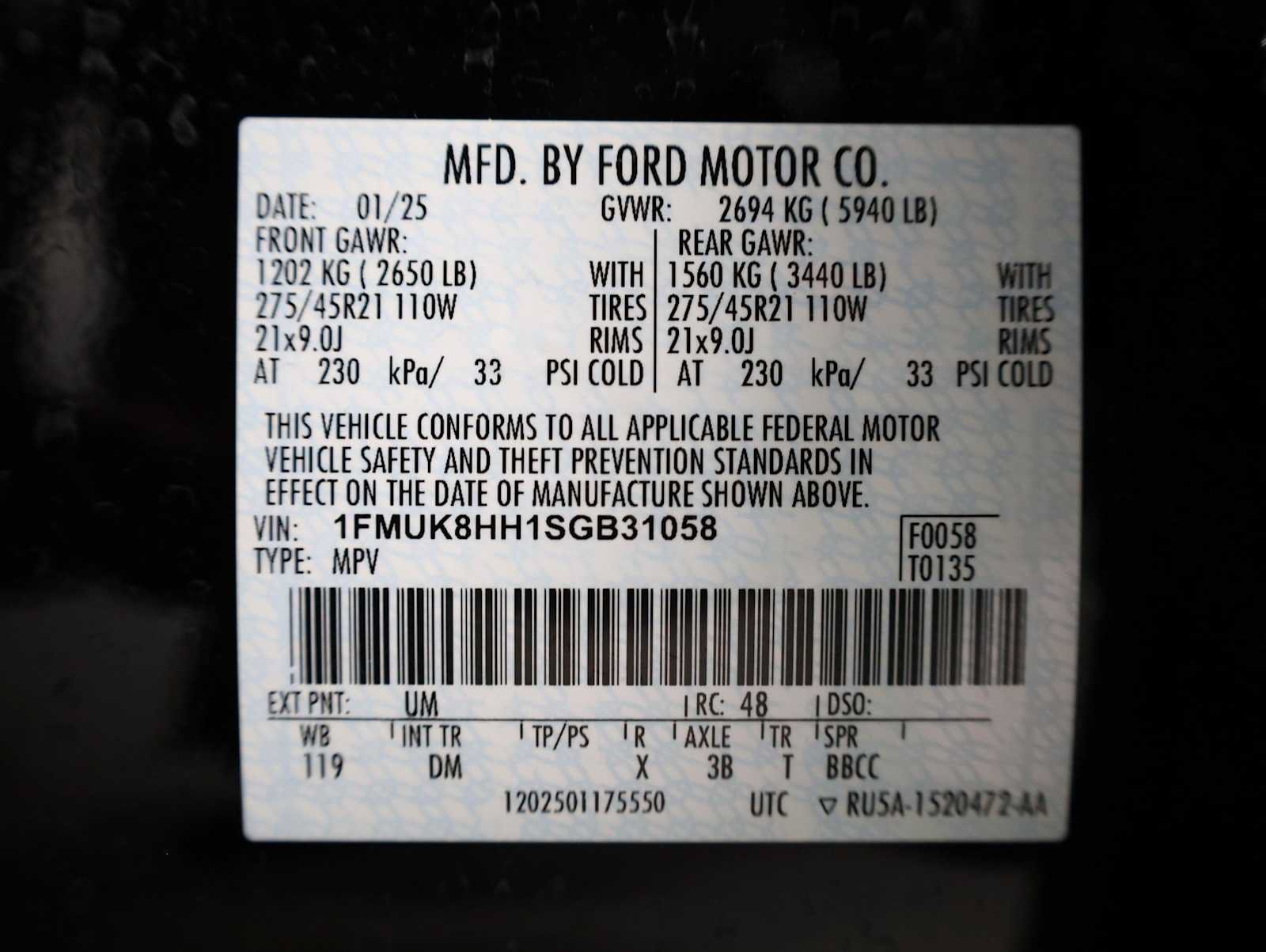 Used 2025 Ford Explorer Platinum w/ LUX Leather Package AWD/4WD image 42