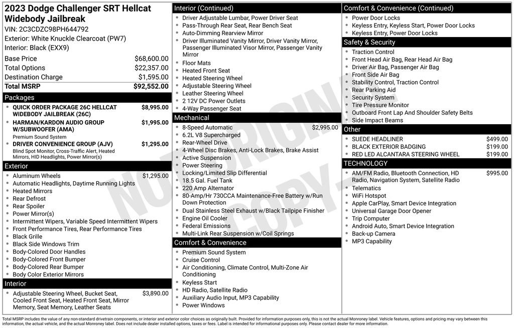 Used 2023 Dodge Challenger SRT Hellcat RWD image 31