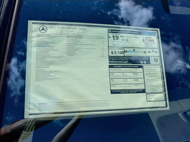 New 2027 Mercedes-Benz S 580 4MATIC Sedan image 35