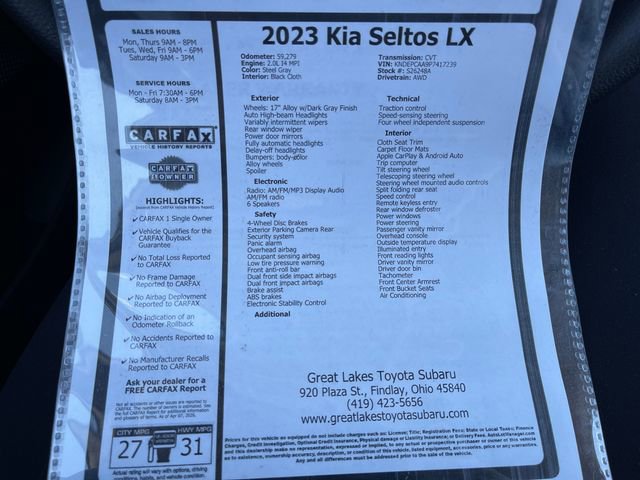 Used 2023 Kia Seltos LX AWD/4WD image 27