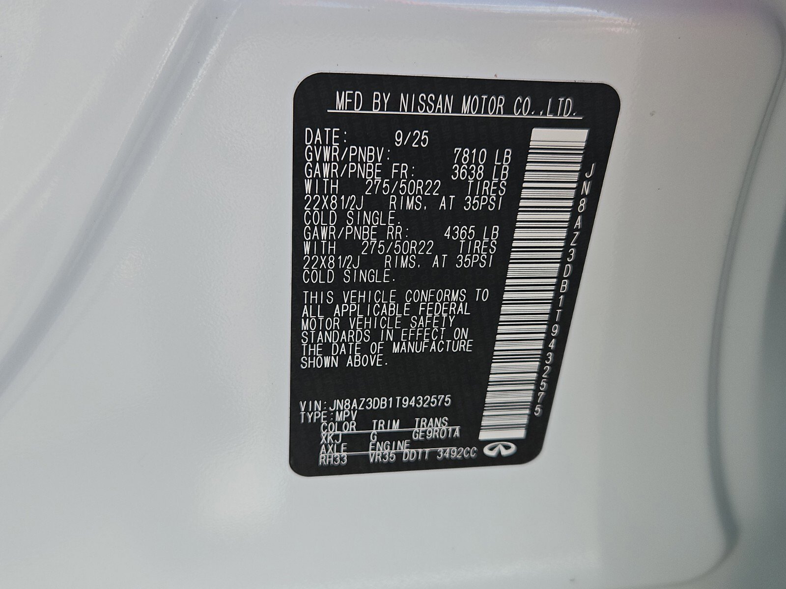 New 2026 INFINITI QX80 4WD w/ Sport Exterior Package image 23