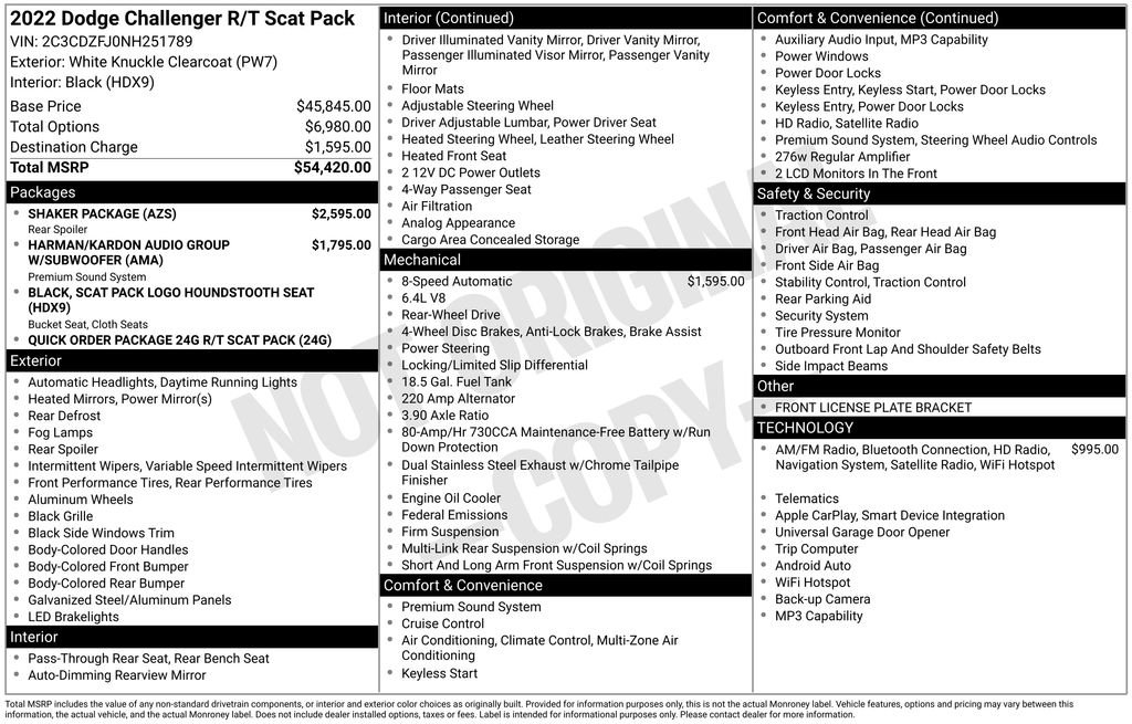 Used 2022 Dodge Challenger R/T Scat Pack w/ Shaker Package