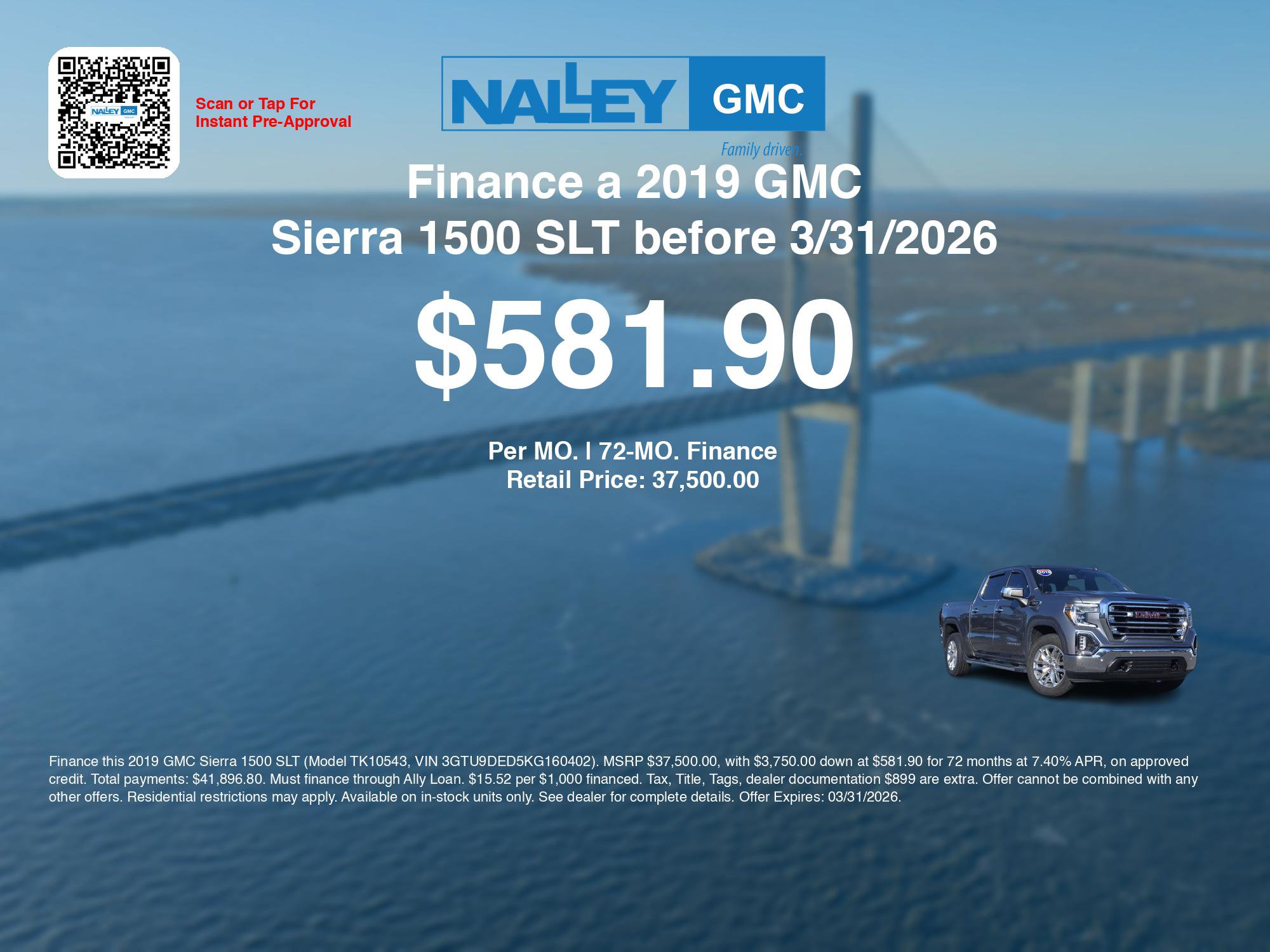 Used 2019 GMC Sierra 1500 SLT w/ SLT Premium Plus Package image 3