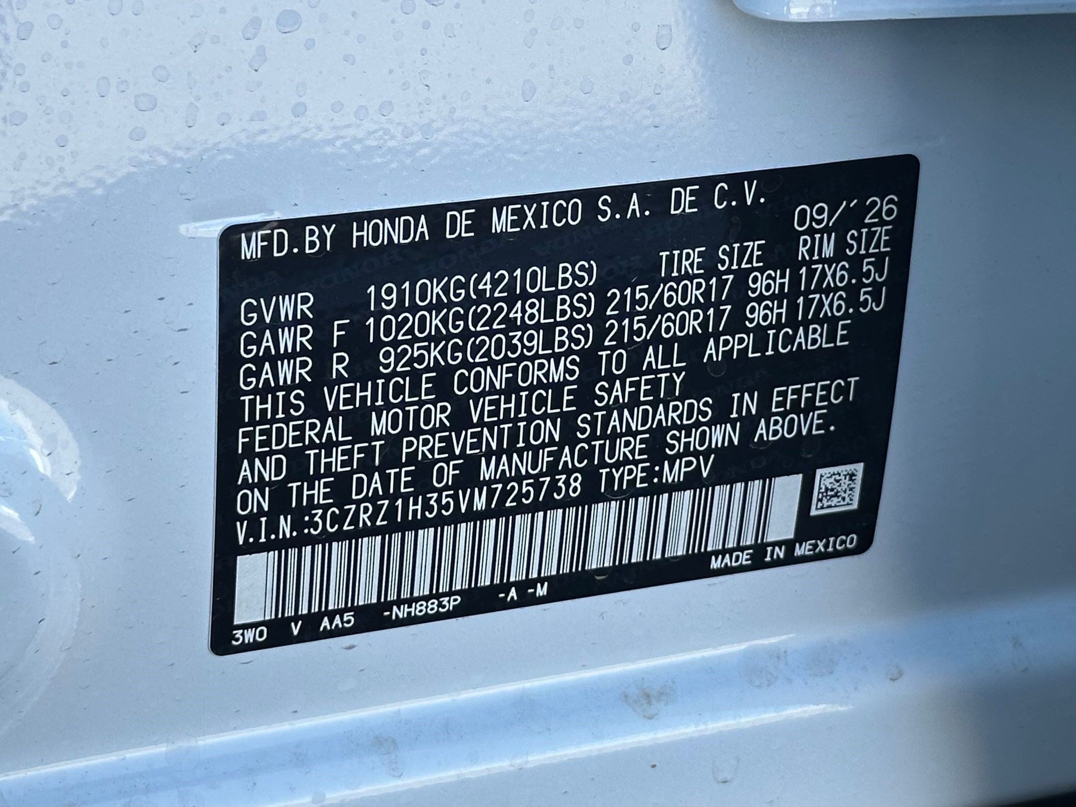 New 2027 Honda HR-V LX image 24
