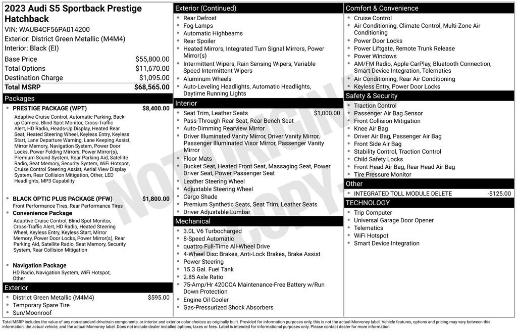 Used 2023 Audi S5 Prestige w/ Prestige Package image 71