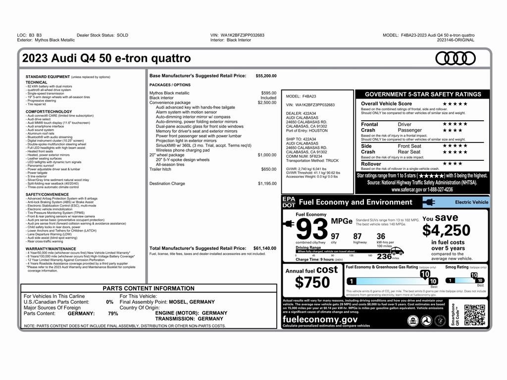 Used 2023 Audi Q4 e-tron Premium w/ Convenience Package image 2