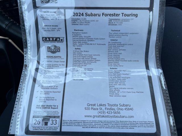 Certified 2024 Subaru Forester Touring w/ Convenience Package AWD/4WD image 27