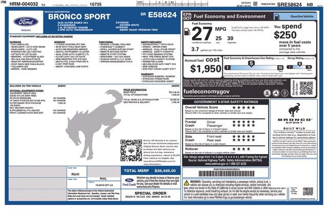 Used 2025 Ford Bronco Sport Outer Banks w/ Outer Banks Tech Package+ AWD/4WD image 23