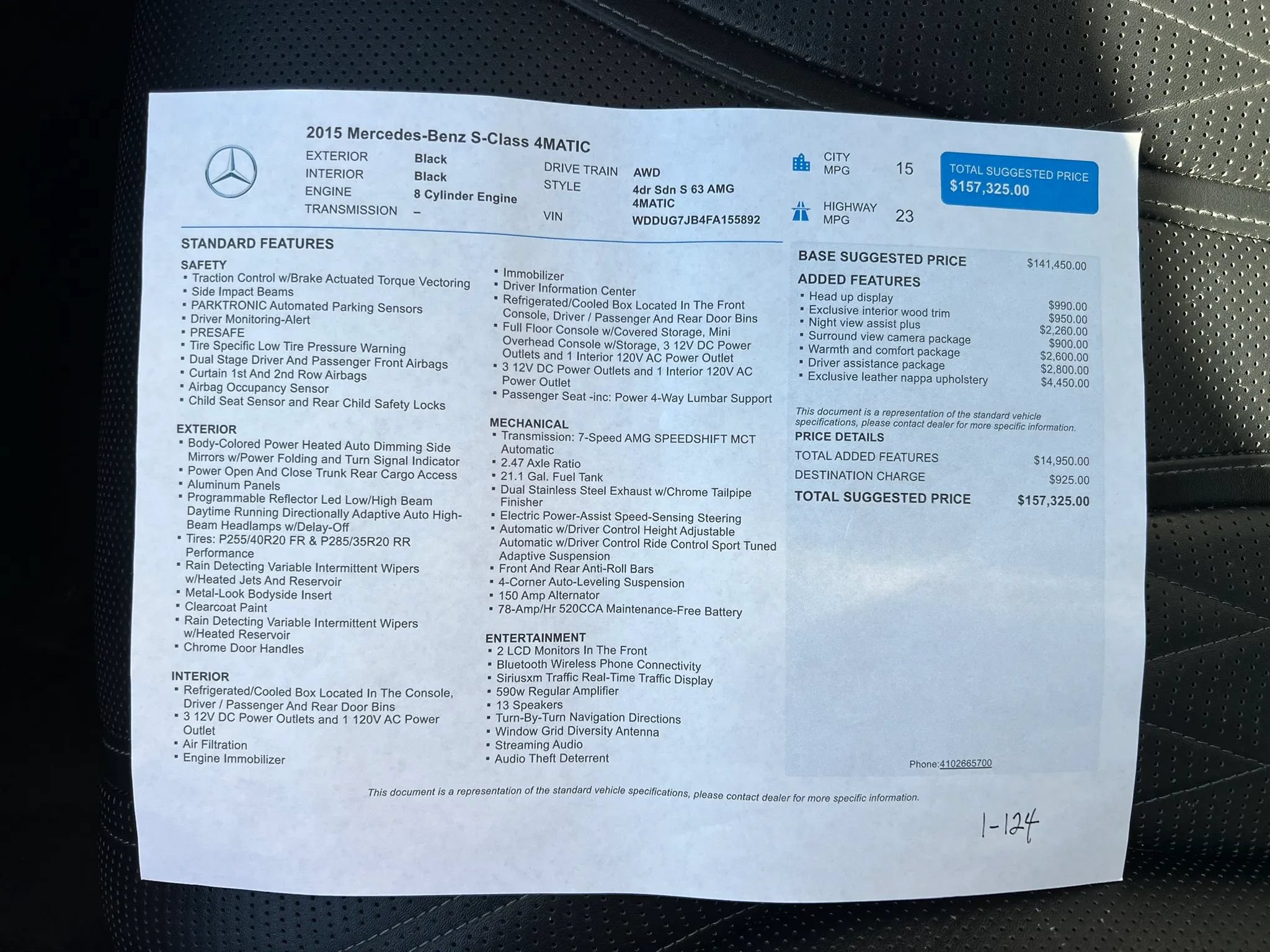 Used 2015 Mercedes-Benz S 63 AMG 4MATIC Sedan image 65