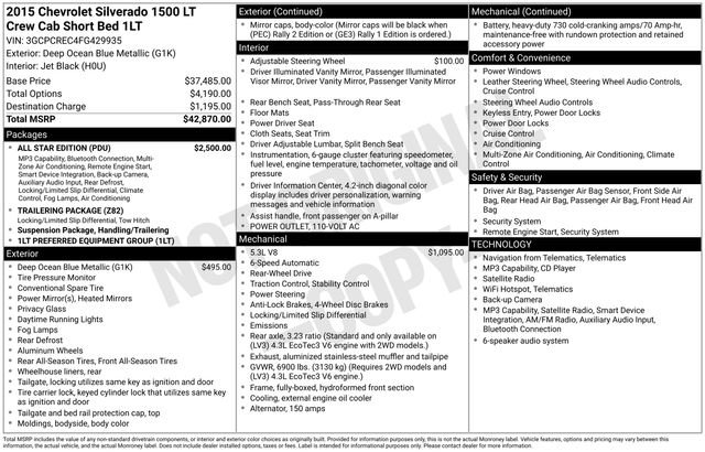 Used 2015 Chevrolet Silverado 1500 LT w/ All Star Edition RWD image 7