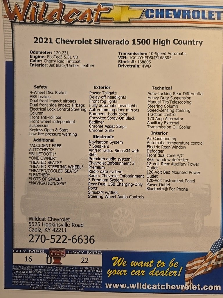 Used 2021 Chevrolet Silverado 1500 High Country image 23