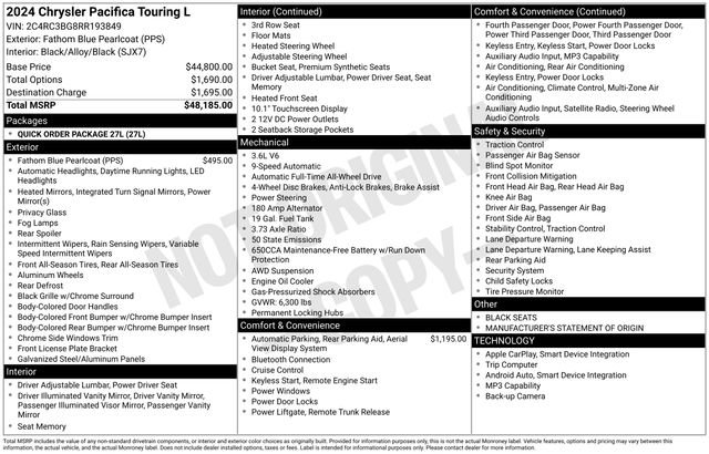 Used 2024 Chrysler Pacifica Touring-L AWD/4WD image 46