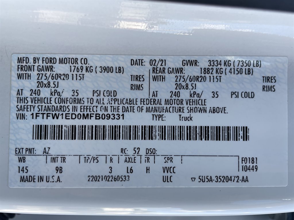 Used 2021 Ford F150 Platinum w/ Trailer Tow Package AWD/4WD image 48
