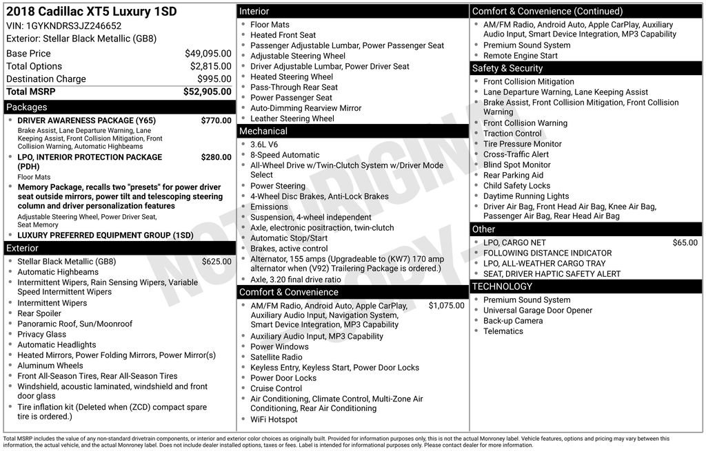 Used 2018 Cadillac XT5 Luxury w/ Driver Awareness Package image 4