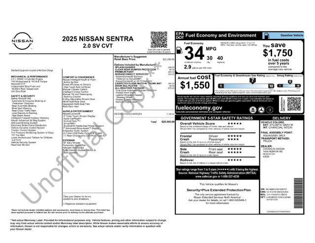 New 2025 Nissan Sentra SV w/ All-Weather Package image 4
