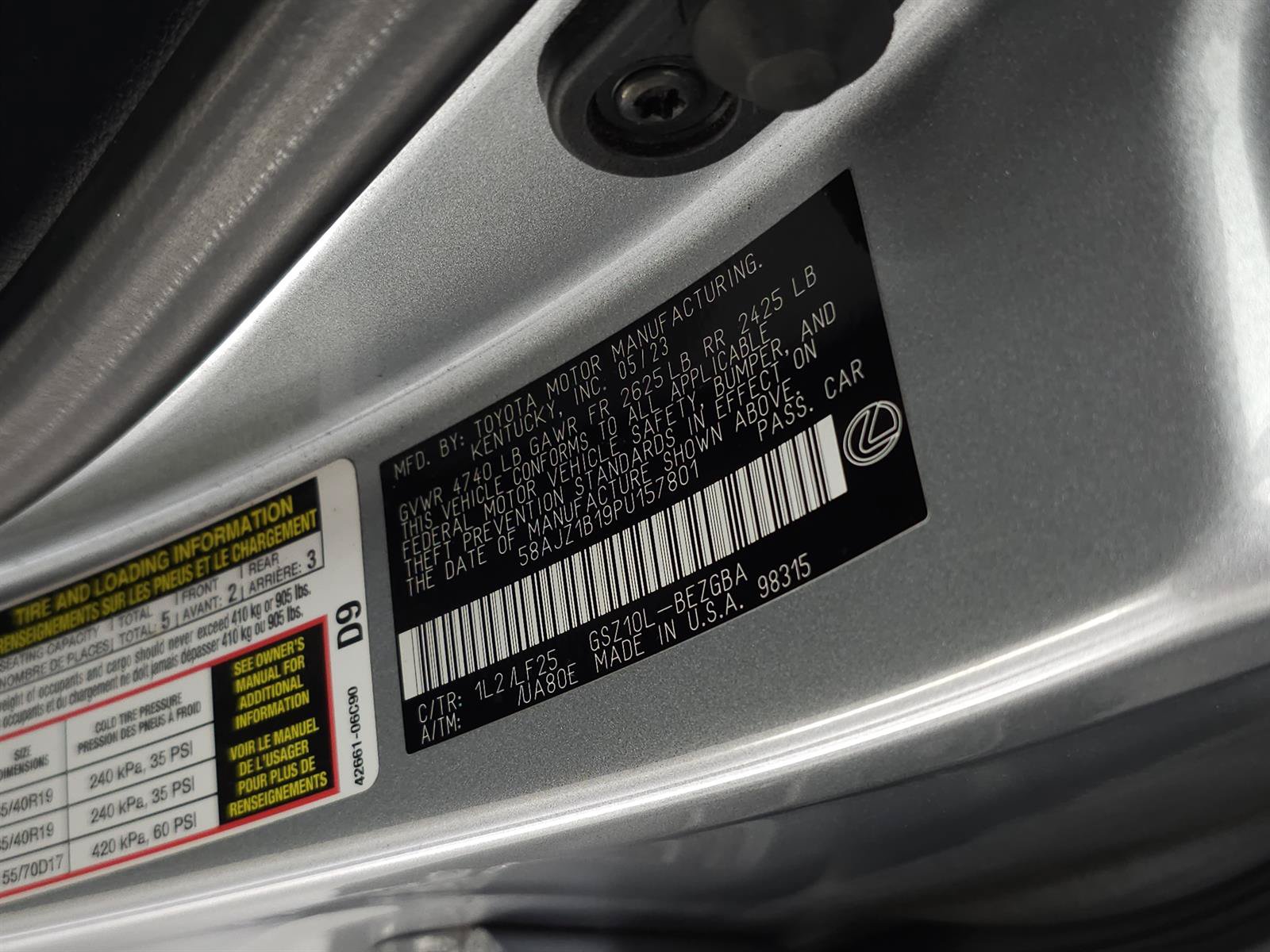 Certified 2023 Lexus ES 350 F Sport w/ Accessory Package (Z1) FWD image 35