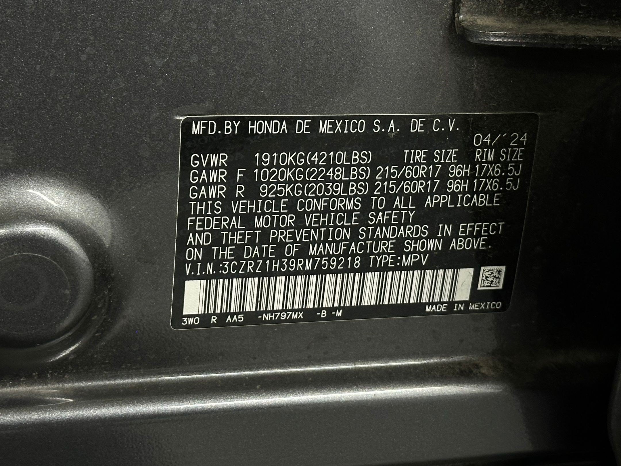 Certified 2024 Honda HR-V LX image 24