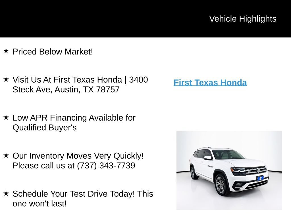 Used 2018 Volkswagen Atlas SEL w/ R-Line Package AWD/4WD image 10