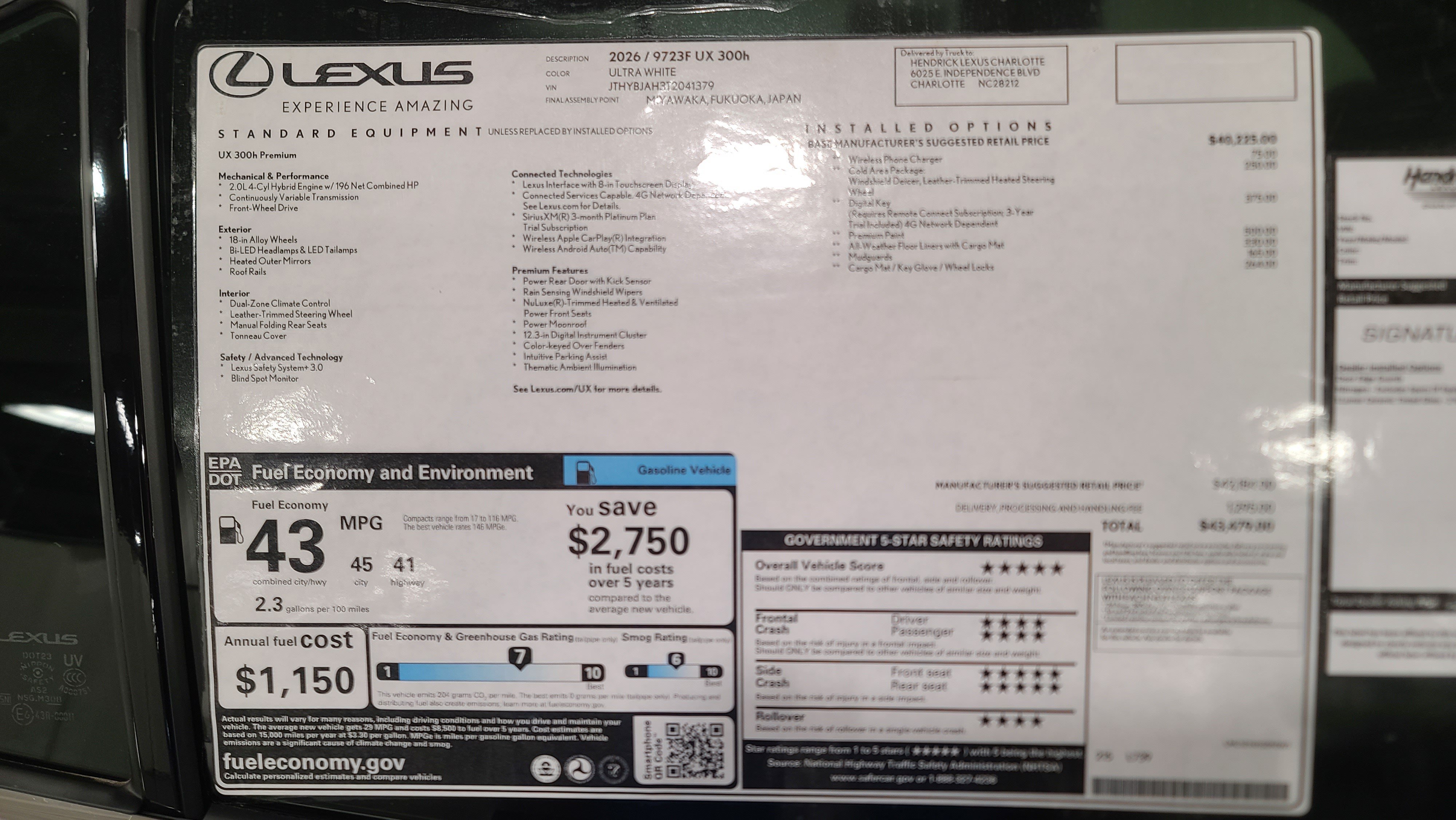Certified 2026 Lexus UX 300h FWD w/ Accessory Package (2T) image 43