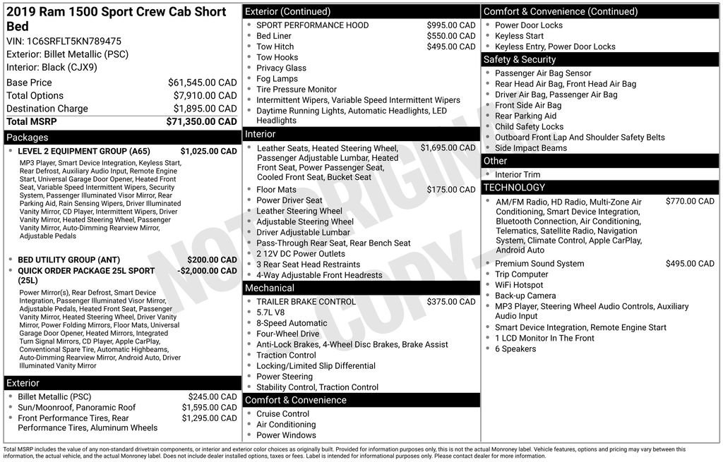 Used 2019 RAM 1500 Sport w/ Level 2 Equipment Group AWD/4WD image 12