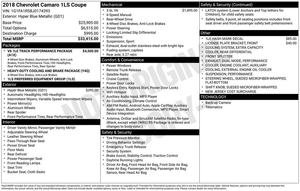 Used 2018 Chevrolet Camaro LS image 33