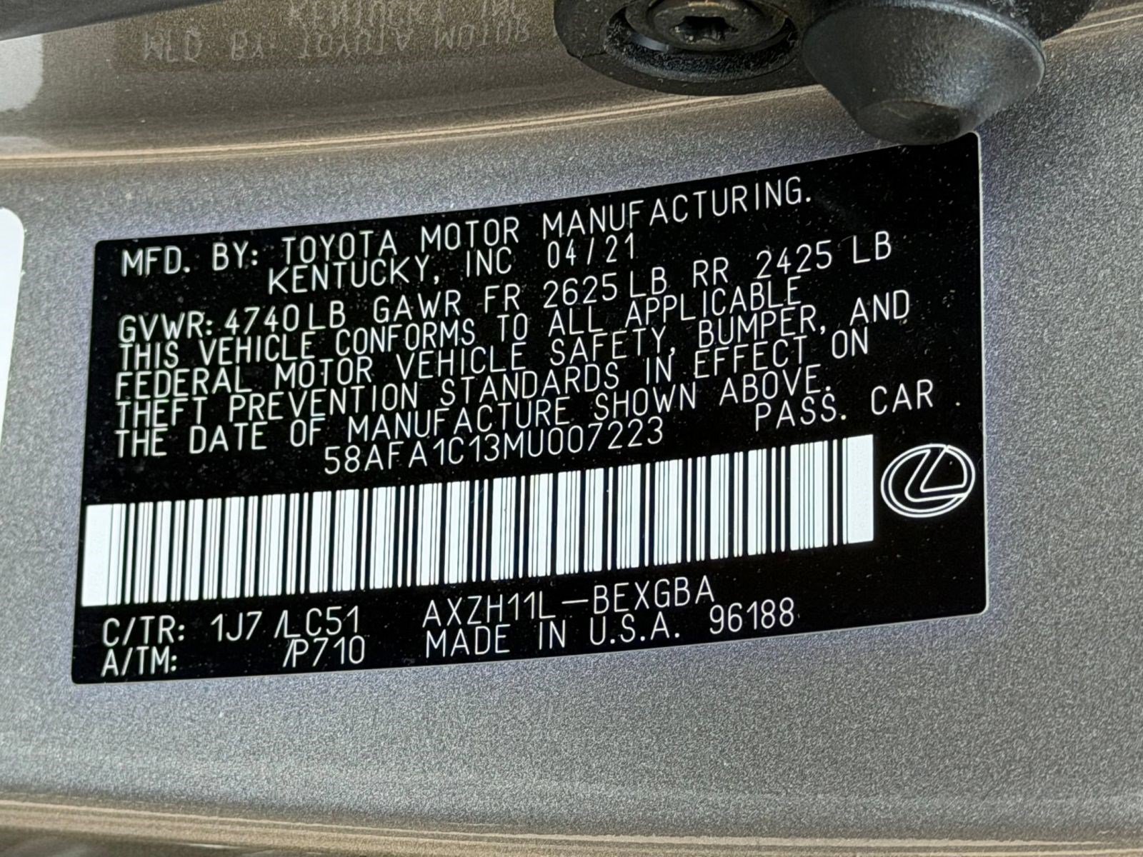 Certified 2021 Lexus ES 300h Ultra Luxury FWD image 32