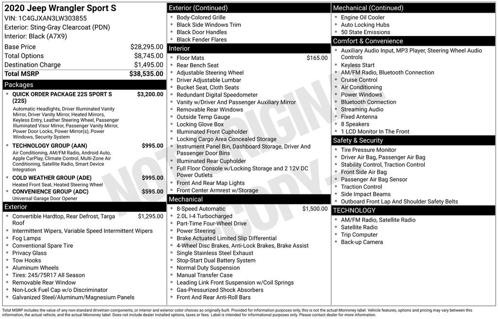 Used 2020 Jeep Wrangler Sport image 5
