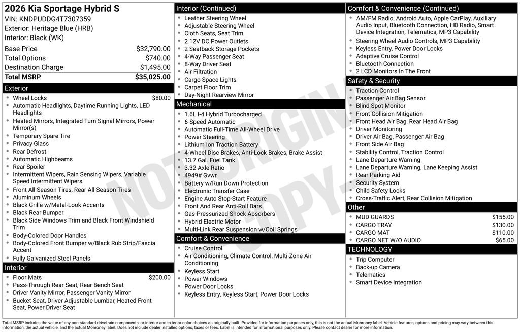 New 2026 Kia Sportage S AWD/4WD image 6