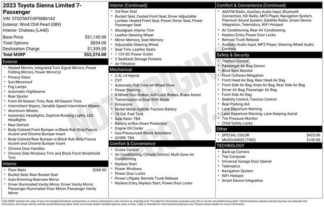 Certified 2023 Toyota Sienna Limited AWD/4WD image 33