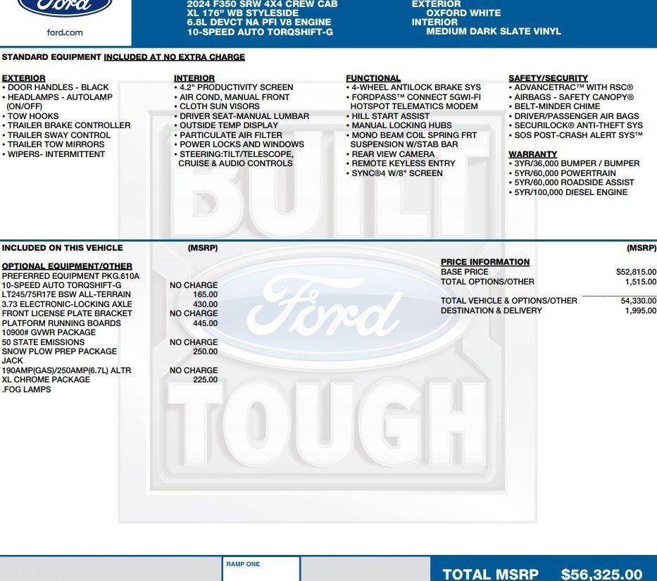 Used 2024 Ford F350 XL w/ Snow Plow Prep Package image 2