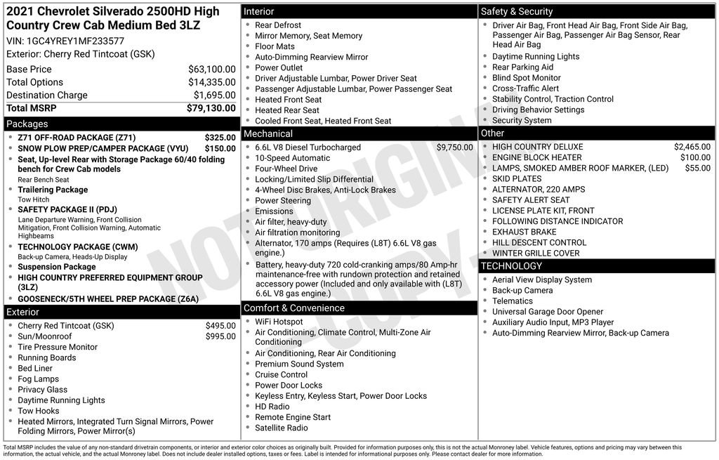 Used 2021 Chevrolet Silverado 2500 High Country w/ Z71 Off-Road Package image 5