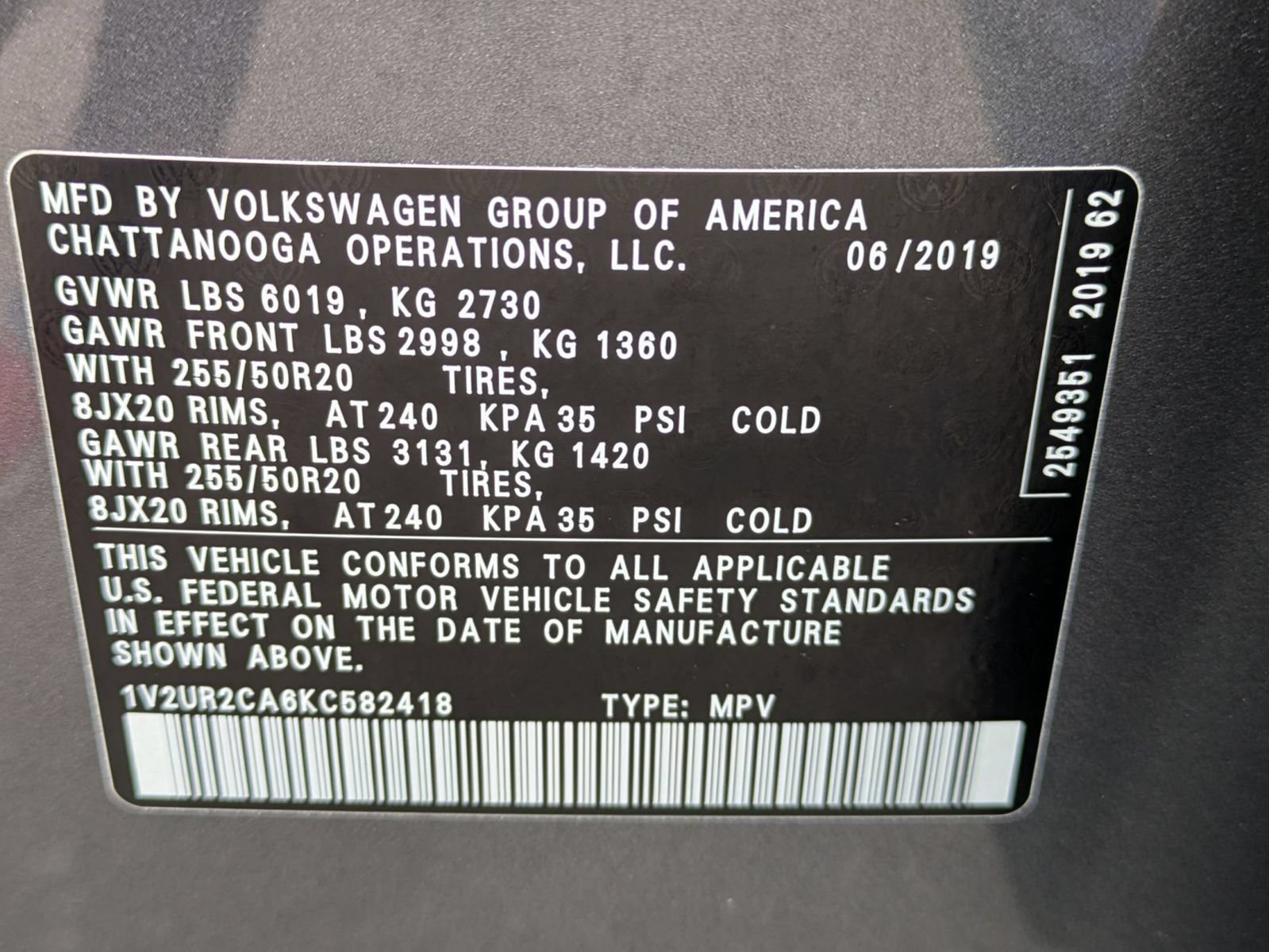 Used 2019 Volkswagen Atlas SE w/ Panoramic Sunroof Package AWD/4WD image 30