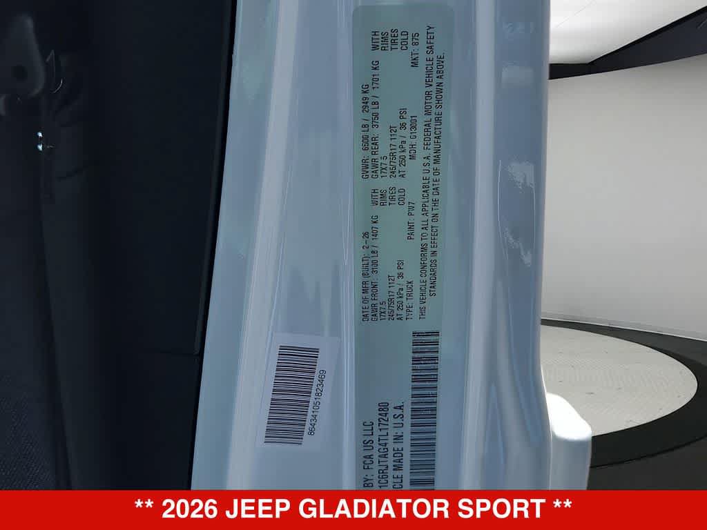 New 2026 Jeep Gladiator Sport AWD/4WD image 36
