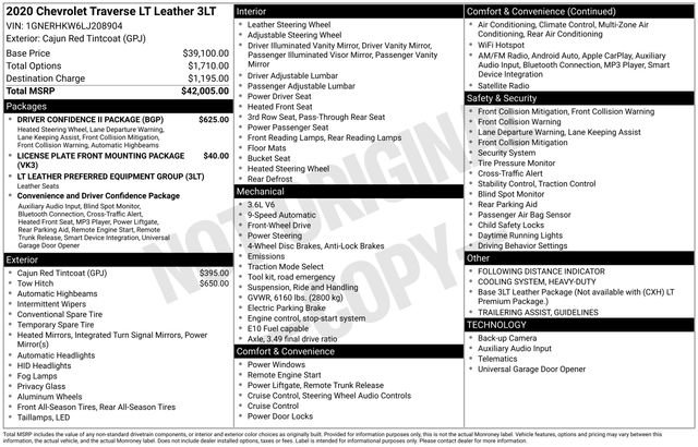 Used 2020 Chevrolet Traverse LT w/ Driver Confidence II Package image 10