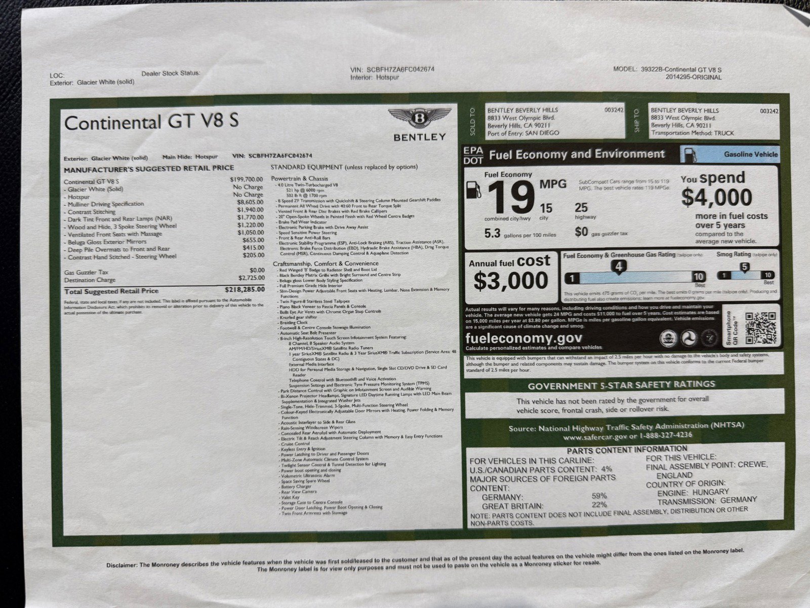 Used 2015 Bentley Continental GT V8 S image 2