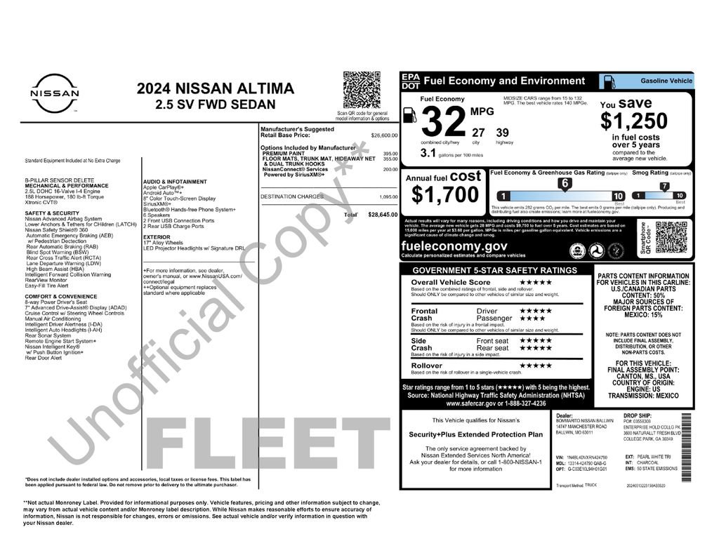 Used 2024 Nissan Altima 2.5 SV FWD image 25