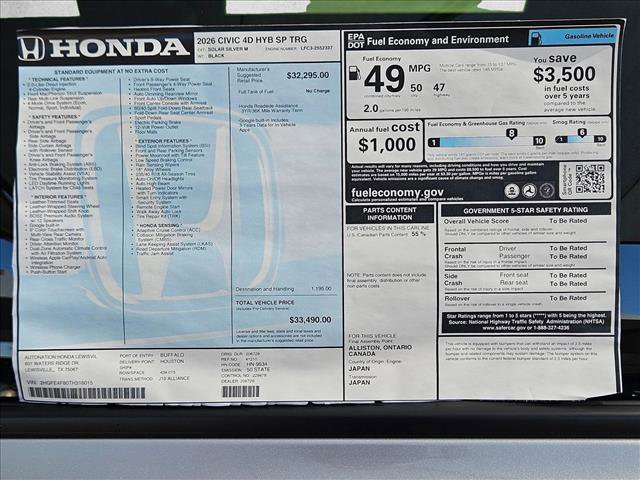 New 2026 Honda Civic Sport Touring image 17