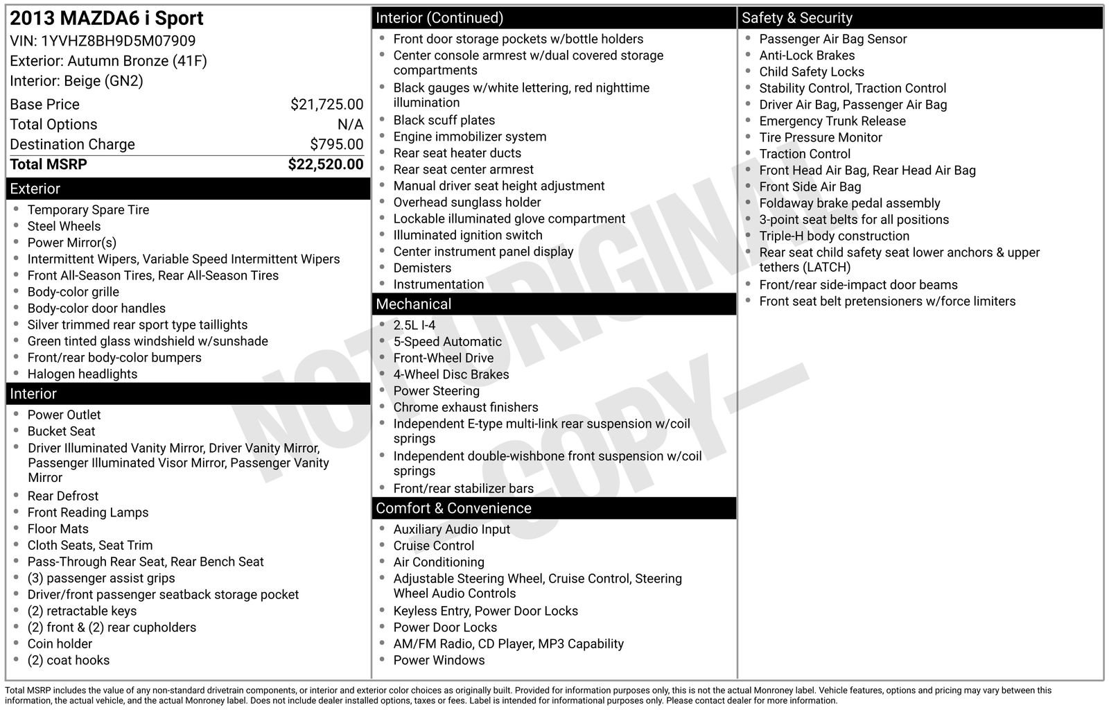 Used 2013 MAZDA MAZDA6 i Sport image 35