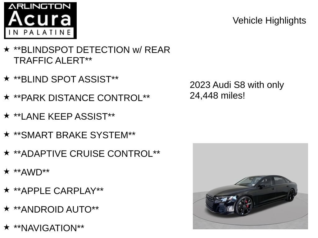 Used 2023 Audi S8 w/ S8 Executive Package AWD/4WD image 8