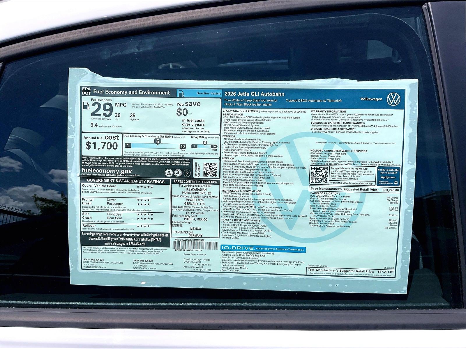 New 2026 Volkswagen Jetta GLI Autobahn FWD image 11