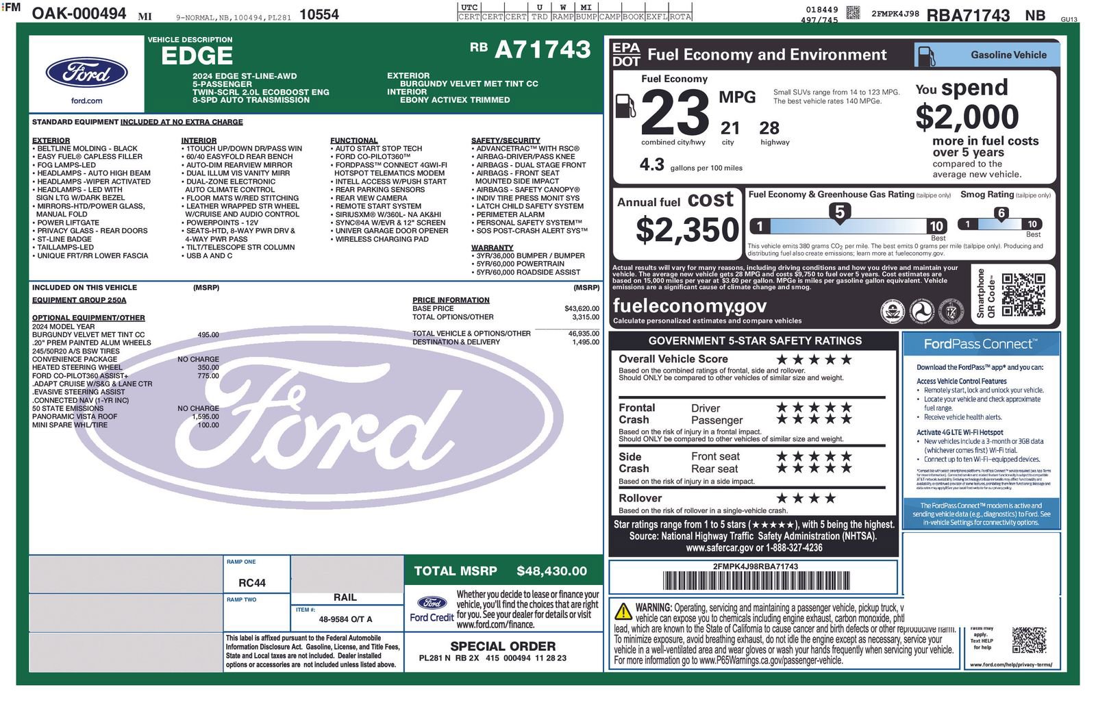 Certified 2024 Ford Edge ST-Line image 2