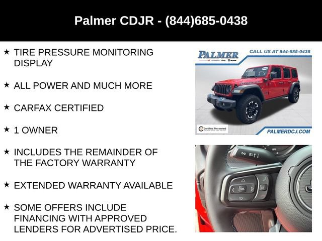 Certified 2025 Jeep Wrangler Unlimited Rubicon 4xe w/ Safety Group AWD/4WD image 24