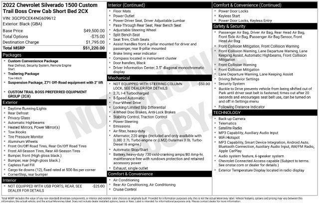 Certified 2022 Chevrolet Silverado 1500 Custom Trail Boss AWD/4WD image 32