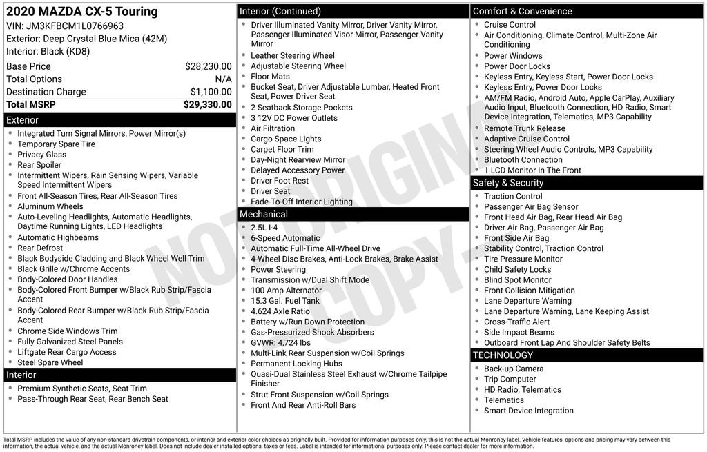 Used 2020 MAZDA CX-5 Touring image 34