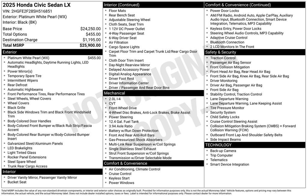 Used 2025 Honda Civic LX image 25