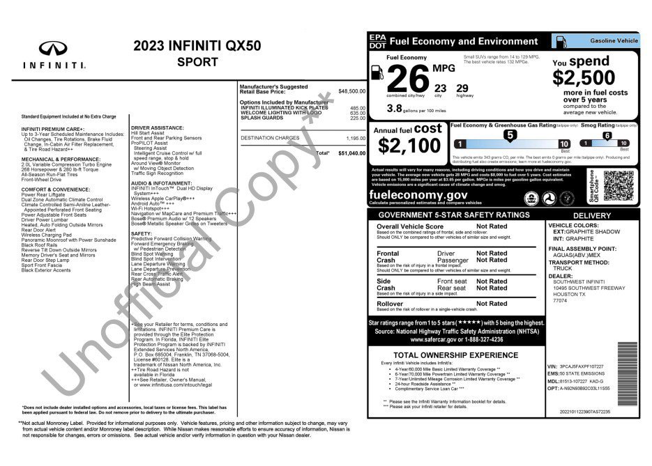 Used 2023 INFINITI QX50 Sport FWD image 4