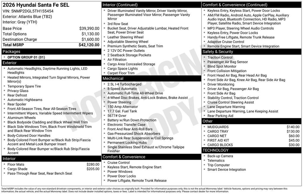 New 2026 Hyundai Santa Fe SEL image 6